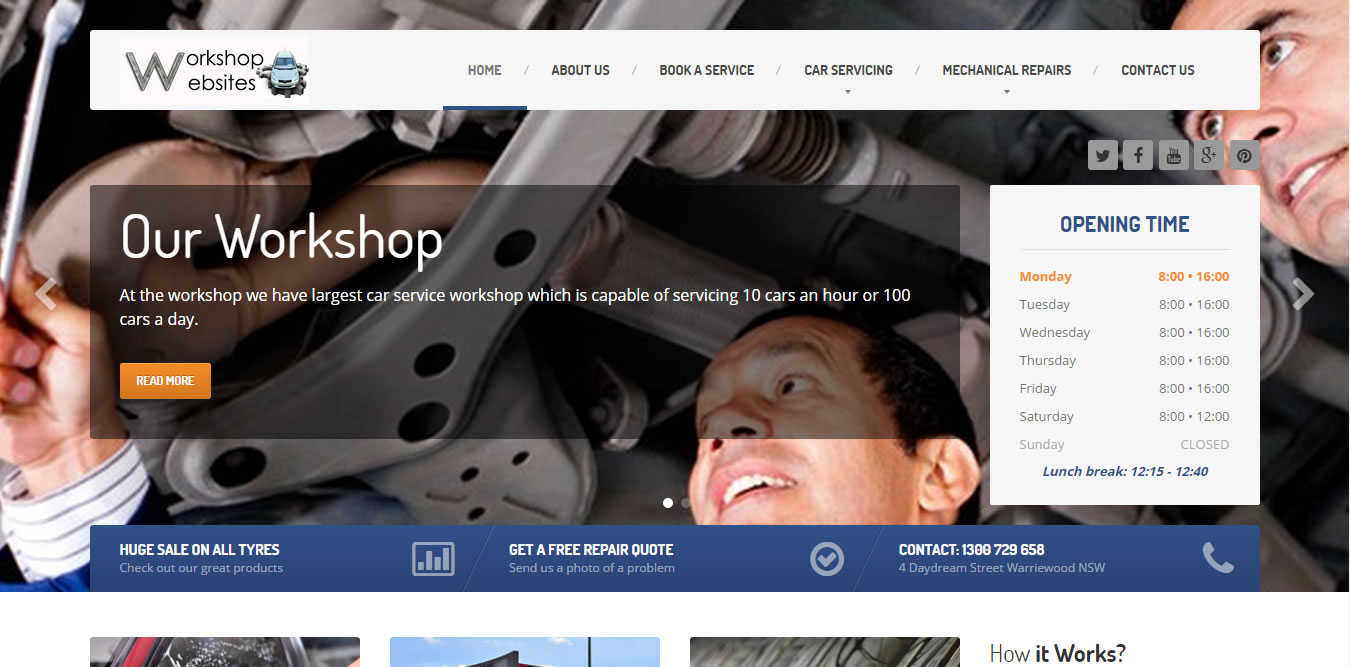web design example industry motor vehicle service car service websites