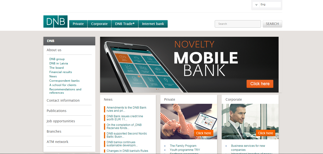 web design example industry finance bank websites