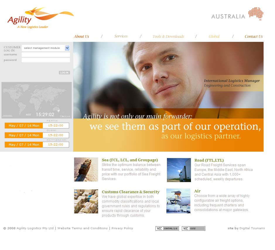 web design example industry logistics freight company websites