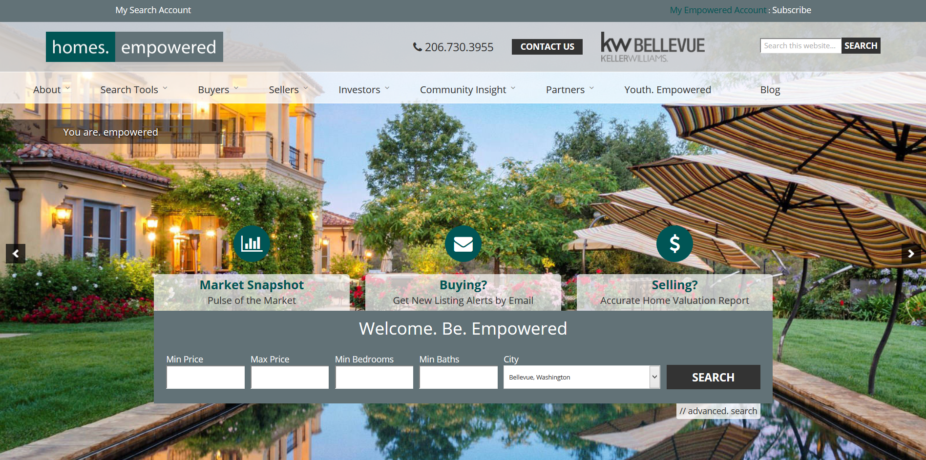 web design example indutry real estate realtor websites