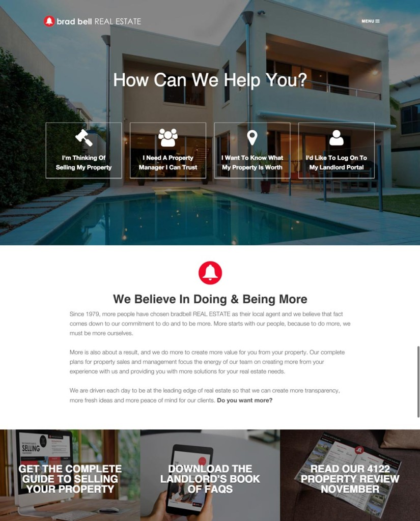 веб дизайн пример индустрия управление недвижимостью риелторские сайты