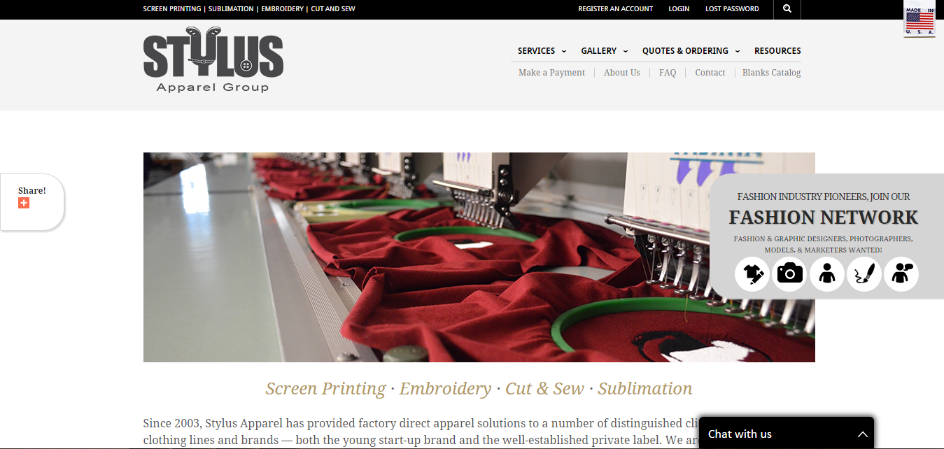 веб дизайн пример индустрия производство пошив одежды