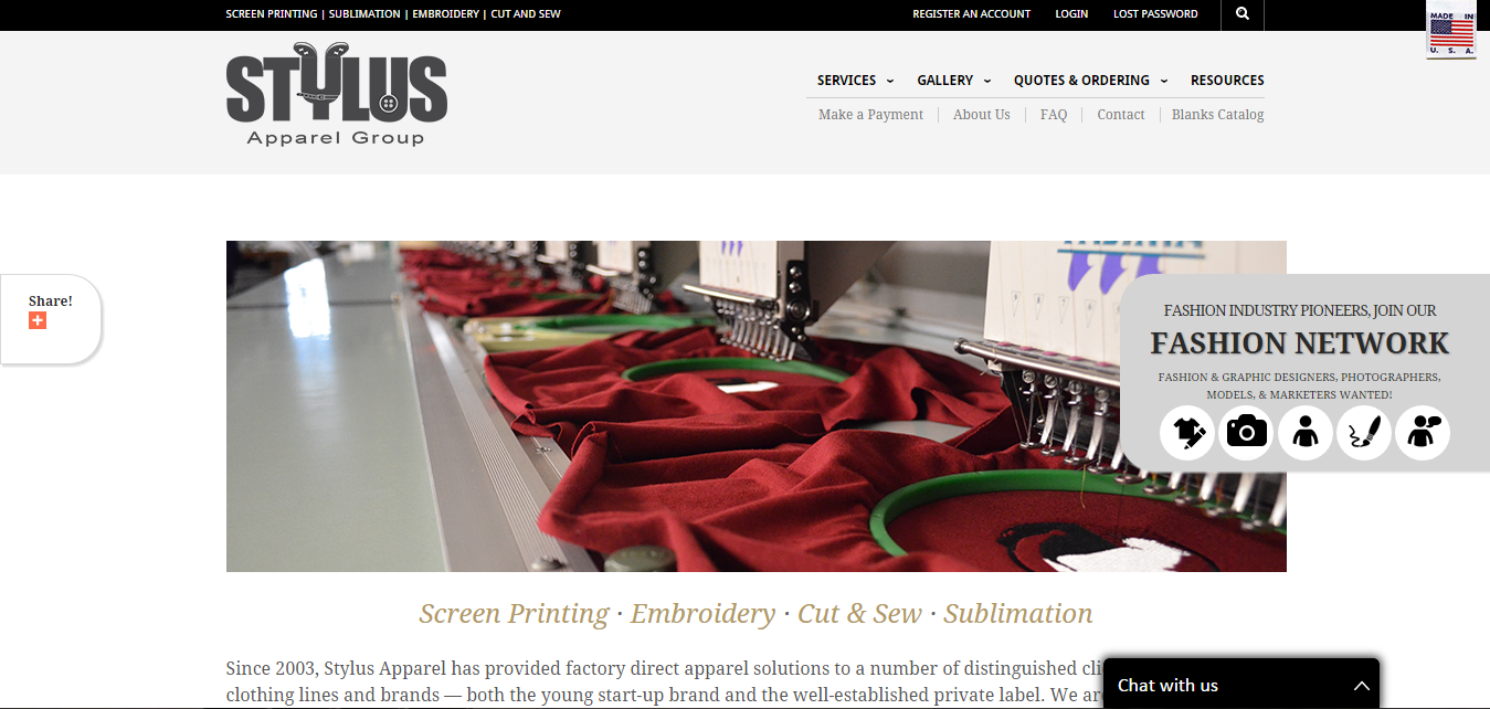 web design example industry manufacturing clothes manufacturing websites